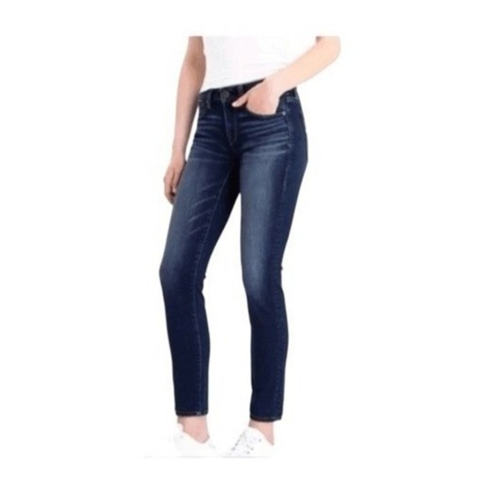 American Eagle Skinny Super Stretch Jeans Blue Medium Wash Denim Low‎ Rise 0